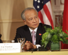 Cui Tiankai, China’s Ambassador to the US participates in the Plenary Session of the US-China Consultation on People-to-People Exchange during the seventh US-China Strategic and Economic Dialogue at the US State Department in Washington DC, June 24, 2015. 