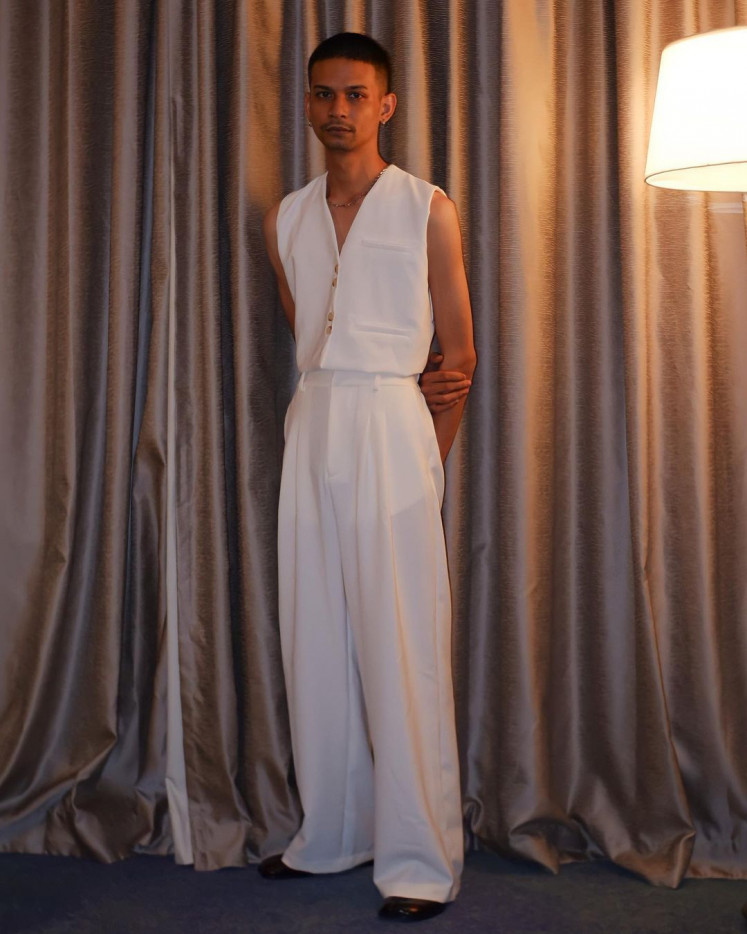 Genderless: Alessandro wearing pieces from Tanah Le Saé, Avgal, and Y/Project 