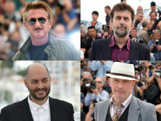This combination of pictures created on June 3, 2021 shows four of the 24 film directors which will compete at the Cannes Film Festival from July 6 to 17, the organisers announced on June 3, 2021, (from Top left to bottom right) Sean Penn, Italy's Nanni Moretti, Russia's Kirill Serebrennikov, and France's Jacques Audiard.