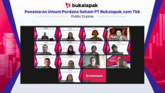 Going public: E-commerce unicorn Bukalapak's online press briefing on July 9, 2021. The company is planning to be listed on the Indonesia Stock Exchange (IDX) on August 6 