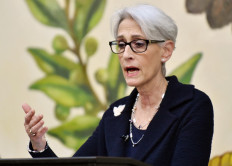 US Undersecretary of State for Political Affairs Wendy Sherman answers questions during her press conference at the US Embassy in Tokyo on January 30, 2015. Sherman is on a two-day visit to Japan. 