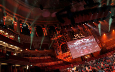 A technical rehearsal takes place before the 150th Anniversary Concert: David Arnold's 'A circle of sound', at the Royal Albert Hall in London, Britain, July 19, 2021.