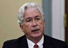  In this file photo taken on April 15, 2021, CIA Director William Burns testifies during a House Intelligence Committee hearing about worldwide threats, on Capitol Hill in Washington. The head of the US Central Intelligence Agency arrives to Israel for meetings with top officials before traveling to Ramallah to meet with the Palestinian Authority.