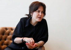 Afghan filmmaker Sahraa Karimi speaks during an interview with Reuters after she was evacuated from Kabul, in Kyiv, Ukraine August 18, 2021. 