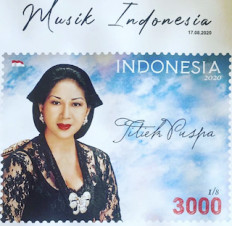 National icon: Titiek Puspa graces the 2020 postal stamp marking the 75th anniversary of Indonesian independence.