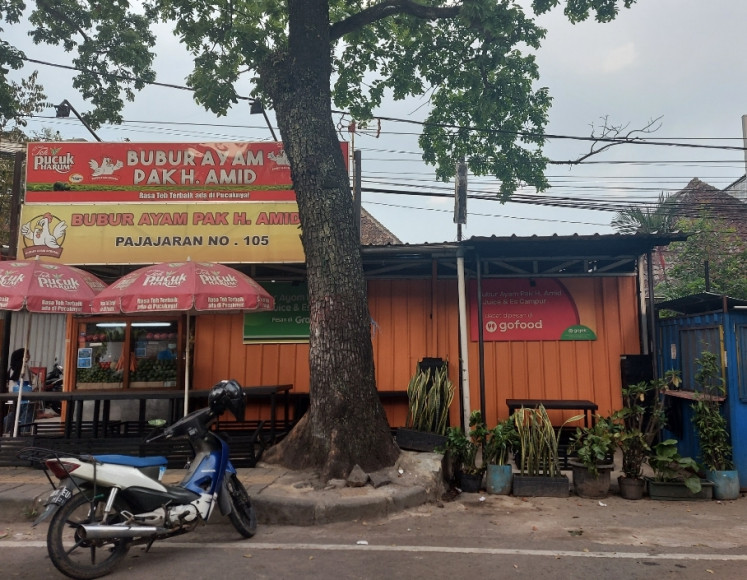 Legendary porridge: Bubur Ayam Pak H. Amid (Chicken Porridge by Mr. H. Amid) opened in 1997 and is considered a Bandung culinary icon.