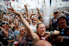 Revellers watch Years & Years performing during Glastonbury Festival in Somerset, Britain June 30, 2019. 


