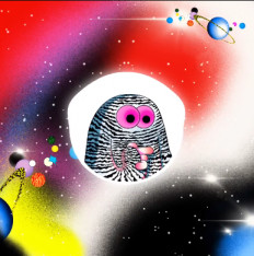 Psychedelic: The artwork for Discokid909's music NFT "Senpai B Ghost". The artist finds members of the NFT community to be really supportive of each other. (Discokid909's HEN page. Artwork by Ykha Amelz) 