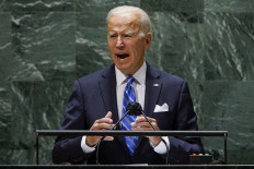 US President Joe Biden addresses the 76th Session of the UN General Assembly in New York on September 21, 2021. 