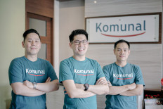 Fintech company Komunal cofounders Rico Tedyono (left), Hendry Lieviant (middle) and Kendrick Winoto.