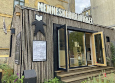 A photo taken on August 29, 2021 shows the depot of the Human Library on Noerre Alle street in Copenhagen.