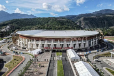 Lukas Enembe Stadium, formerly known as Papua Bangkit Stadium, is pictured in Jayapura regency, Papua. The province is hosting the 20th National Games (PON) this year.