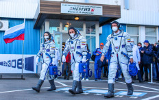 Russian crew blast off to film first movie in space