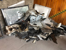 Destroyed: Debris from broken objects in Kaamala Resort Ubud's Smashroom in Ubud, Gianyar, in Bali. (Smashroom)