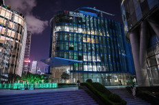 A general view shows the Evergrande Center building in Shanghai, China, on Oct. 9, 2021.
 