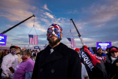 Jacob Anthony Angeli Chansley, known as the QAnon Shaman, is seen at a Trump rally in Dalton, Georgia on the 4th of January. He attended the Capitol riots on the 6th of January in Washington, DC. On January 9, Chansley was arrested on federal charges of 