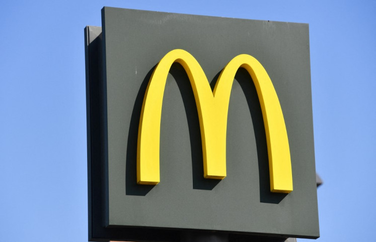 This photograph taken on September 6, 2018, shows the logo of a McDonalds restaurant in Montpellier, southern France.