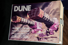 One of the ten Alejandro Jodorowsky's epic 1970 Dune storyboard copies is displayed to the public three days before an auction at Christie's Paris gallery, on November 19, 2021. The project of the movie ran out of funding.
