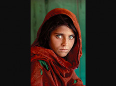 Sharbat Gula photographed as "The Afghan Girl" by Steve McCurry in 1984.
