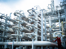 A ConocoPhillips gas plant in South Sumatra is pictured in this undated photograph.