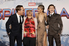 Benedict Cumberbatch, Jacob Batalon, Zendaya, and Tom Holland attend Sony Pictures' Spider-Man: No Way Home.'