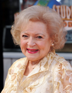 This February 19, 2012 photo shows actress Betty White arrive for the premiere of 'The Lorax' held Universal Citywalk.