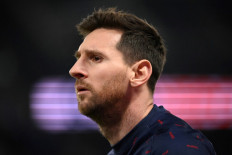 This file photo taken on December 12, 2021 shows Paris Saint-Germain's Argentinian forward Lionel Messi at the Parc des Princes stadium in Paris.