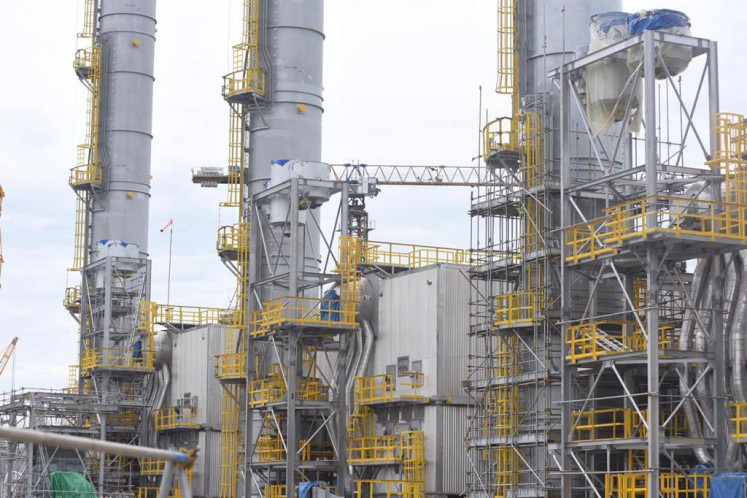 A photograph shows Pertamina's Balikpapan refinery on Jan. 8, 2022.