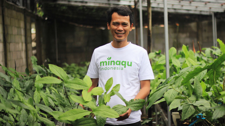 CEO of export-oriented company Minaqu Indonesia, Ade Wardhana Winata at company's greenhouse, in Bogor, West Java.  Opinion: Ade said that international markets are still more stable than local who see decorative plants are just a seasonal trend. (Personal Collection/Courtesy of Andaris Dikarina)