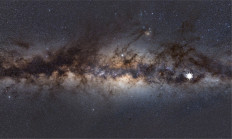 Starstruck: The Milky Way as viewed from Earth, with a star icon marking the position of a mysterious repeating transient in space, in this undated hand out image provided on Jan. 26, 2022.
