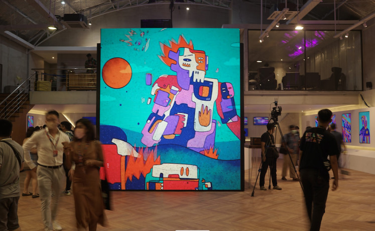 An NFT Hub: Superlative Gallery on January 11 with the SuperlativeSS NFT art series. (Courtesy of Superlative Secret Society)