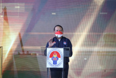 Getting with the program: Youth and Sports Minister Zainudin Amali launches the country's anti-doping body, rebranded as the Indonesia Anti-Doping Organization (IADO), on Feb. 4, 2022 in Jakarta, one day after the World Anti-Doping Agency (WADA) struck Indonesia from its list of noncompliant countries.