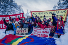 Thunberg protests against Sweden iron mine on Sami land