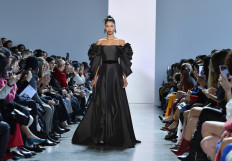 Digital runway: A model walks the runway for Badgley Mischka during “New York Fashion Week: The Shows” at Spring Studios on Feb. 8, 2020, in New York City, the United States. Mischka will provide digital releases for the upcoming New York Fashion Week.