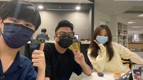 Dominico (center) regularly makes friends with local and international students alike at Hong Kong Polytechnic University in Hong Kong, China.