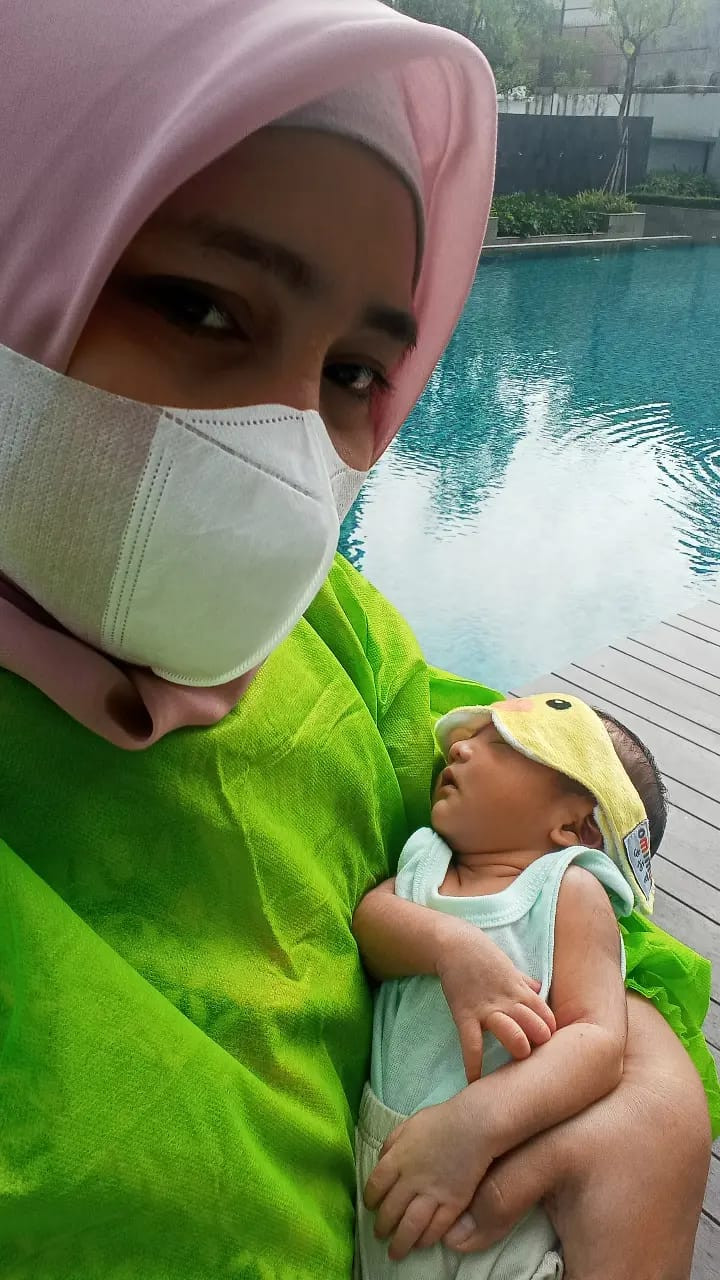 Flexible hours: Evi Yusniawati plans to continue providing home-care services since it gives her more time with her family. (Courtesy of Evie Yusniawati)