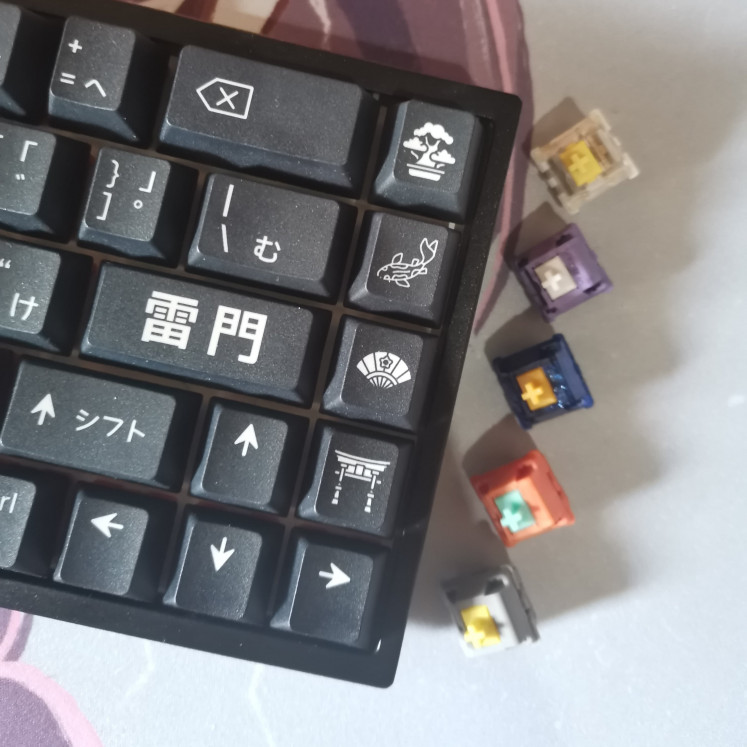 Customizable: Hilman Rafid' s mechanical keyboard is made complete with various switches. (Courtesy of Hilman Rafid)