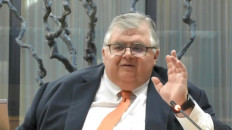 Bank for International Settlements general manager Agustin Carstens talks to The Jakarta Post during an online interview from Basel, Switzerland, on Feb. 8.