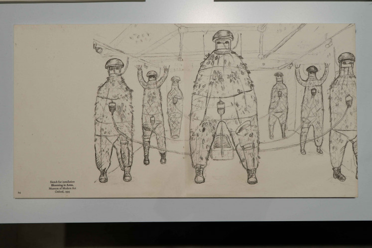 Design sketch: Heri Dono is still saving the design sketches that he makes for his exhibitions at home and abroad. One of them is a sketch for the 