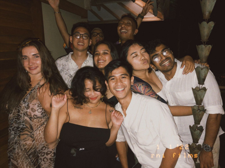 Before the storm: Anna Tumanian (far left) pictured with her friends in Indonesia on New Year's Day. (Personal Collection/Courtesy of Anna Tumanian)