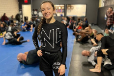Future star: Danielle Kelly sports a ONE Championship shirt during a jiujitsu seminar in Texas, the United States, on Sunday. 