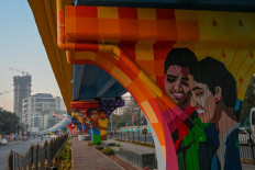 Get creative: Wall murals painted on the pillars of a flyover by transgender artists from the Aravani Art Project are pictured on Feb. 22 in Mumbai, India.