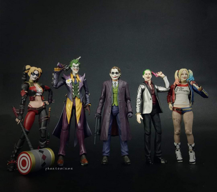 Not toys: Agustin Purnamasari is a baker who first joined S.H. Figuarts Indonesia, an informal community of figuring collectors, and then started collecting action figures and collectable figurines, such as this set from 'Suicide Squad'. (Courtesy of Agustin Purnamasari)