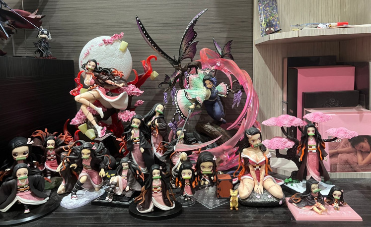 Beloved items: Marvin Leonard's most prized figurines are those of Nezuko, a character in the anime series 'Demon Slayer'. (Courtesy of Marvin Leonard)