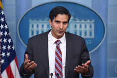 Deputy National Security Advisor Daleep Singh gestures as he speaks during a press briefing in the Brady Briefing Room of the White House in Washington, DC on February 24, 2022. 