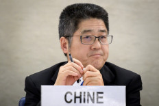 Chinese Vice Minister of Foreign Affairs Le Yucheng attends the Universal Periodic Review of China before the United Nations (UN) Human Rights Council on November 6, 2018 in Geneva. China's mass detainment of ethnic Uighurs and its crackdown on civil liberties will likely figure high on the agenda when countries meet at the UN in Geneva to review Beijing's rights record.