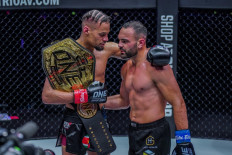 Regian Eersel (left) and Arian Sadikovic in the ONE Championship ring.