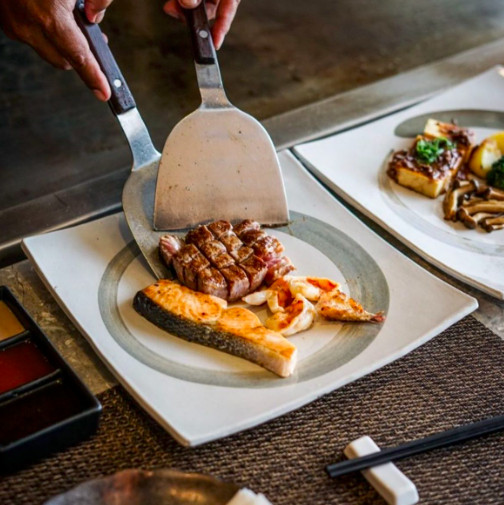 Delicious Japanese dishes: Maison Tatsuya serves premium quality teppanyaki with live cooking performed in front of its guests. (Instagram/Maison Tatsuya)