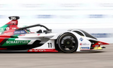 Audi Sport Abt Schaeffler's Lucas Di Grassi speeds during qualifying at Formula E race in Tempelhof, Berlin, on May 25, 2019.