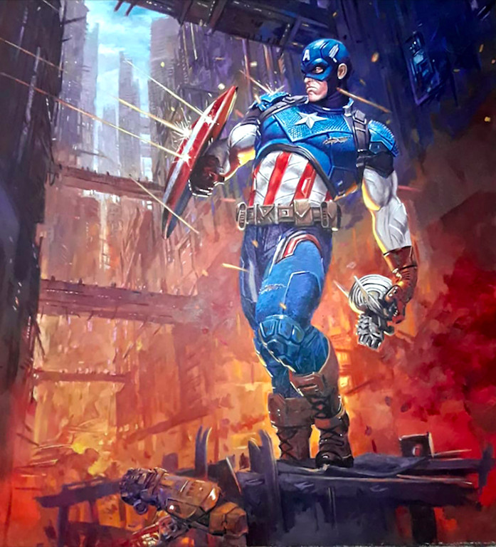 Superhero: Dede Eri Supria takes inspiration from superhero comics for his artwork titled 'American Hero'. (Courtesy of Art Moments Jakarta)